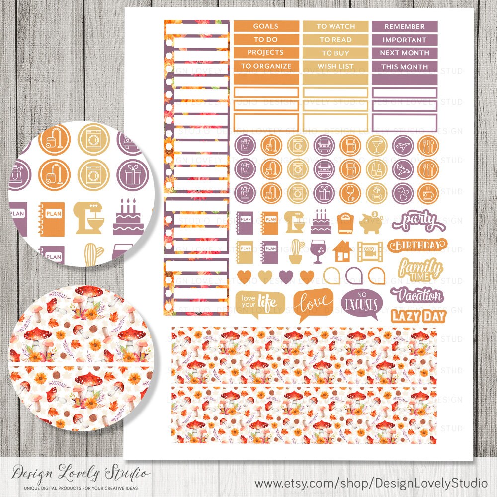 Printable NOVEMBER Monthly Planner Stickers for Erin Condren - Etsy