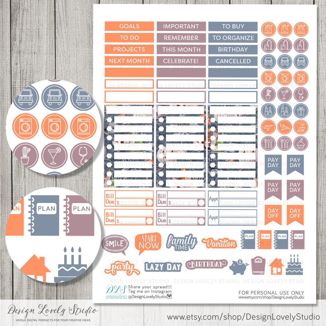 Printable October Monthly Kit Big Happy Planner October - Etsy