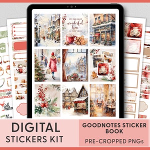 Christmas Planner Stickers, Winter Holiday Stickers, Digital Planner Stickers, Goodnotes Stickers, Pre-cropped Stickers, Ipad Stickers,DG143