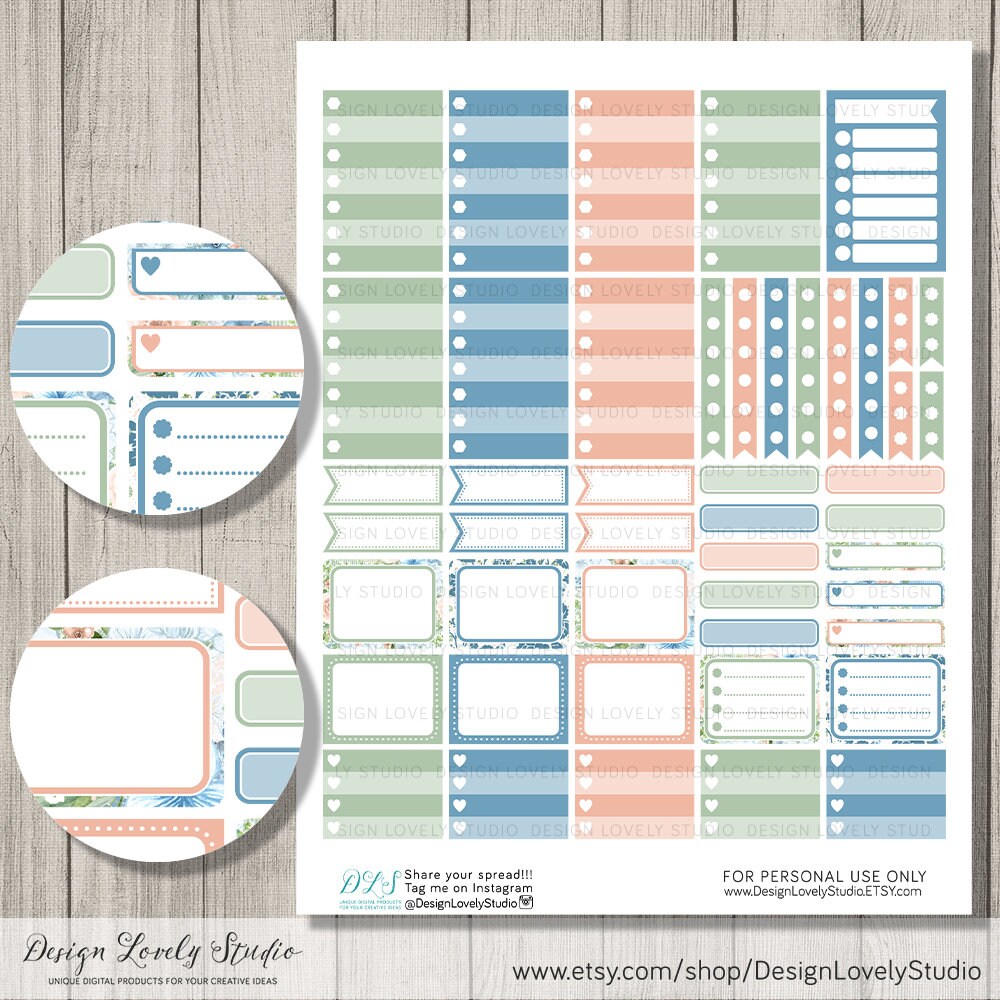Printable FLORAL Planner Stickers, Happy Planner Weekly Stickers Kit ...