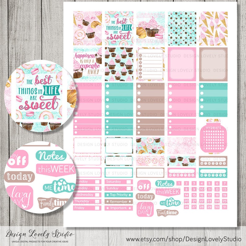 printable mini happy planner stickers pastel planner etsy