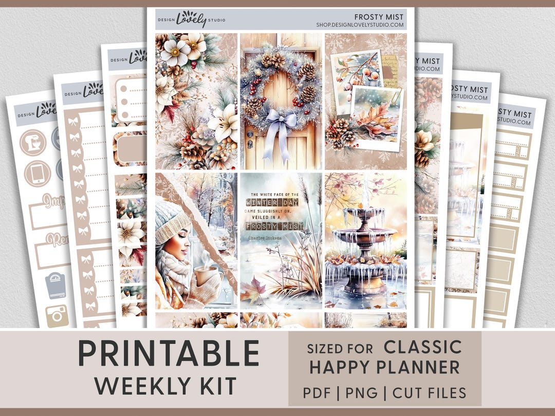 Winter Planner Stickers for Happy Planner, Christmas Stickers, Weekly