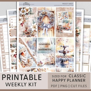 Winterplannerstickers voor happy planner, kerststickers, wekelijkse stickerkit, vakantieplanner, december, januari, kerstmis, HP265