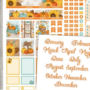 Fall Monthly Planner Stickers, MINI HAPPY PLANNER Printable Monthly Stickers Kit, November Monthly Stickers, September Monthly Kit, MM147 image 3
