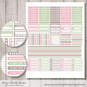 Easter Planner Sticker Kit, Erin Condren Horizontal Stickers, Printable Easter Planner Stickers, April Weekly Kit, Cricut Cut File, HS140 image 4