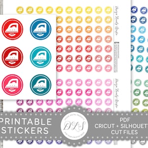 Ironing Planner Stickers, Printable Ironing Stickers, Ironing Icon Stickers, Chores Stickers, Multicolor Ironing Stickers, Cut Files, FS171