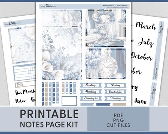 Kit de páginas de notas de janeiro, adesivos de painel de janeiro, adesivos mensais de janeiro, adesivos de planejador para impressão, planejador de vida Erin Condren, ECN283