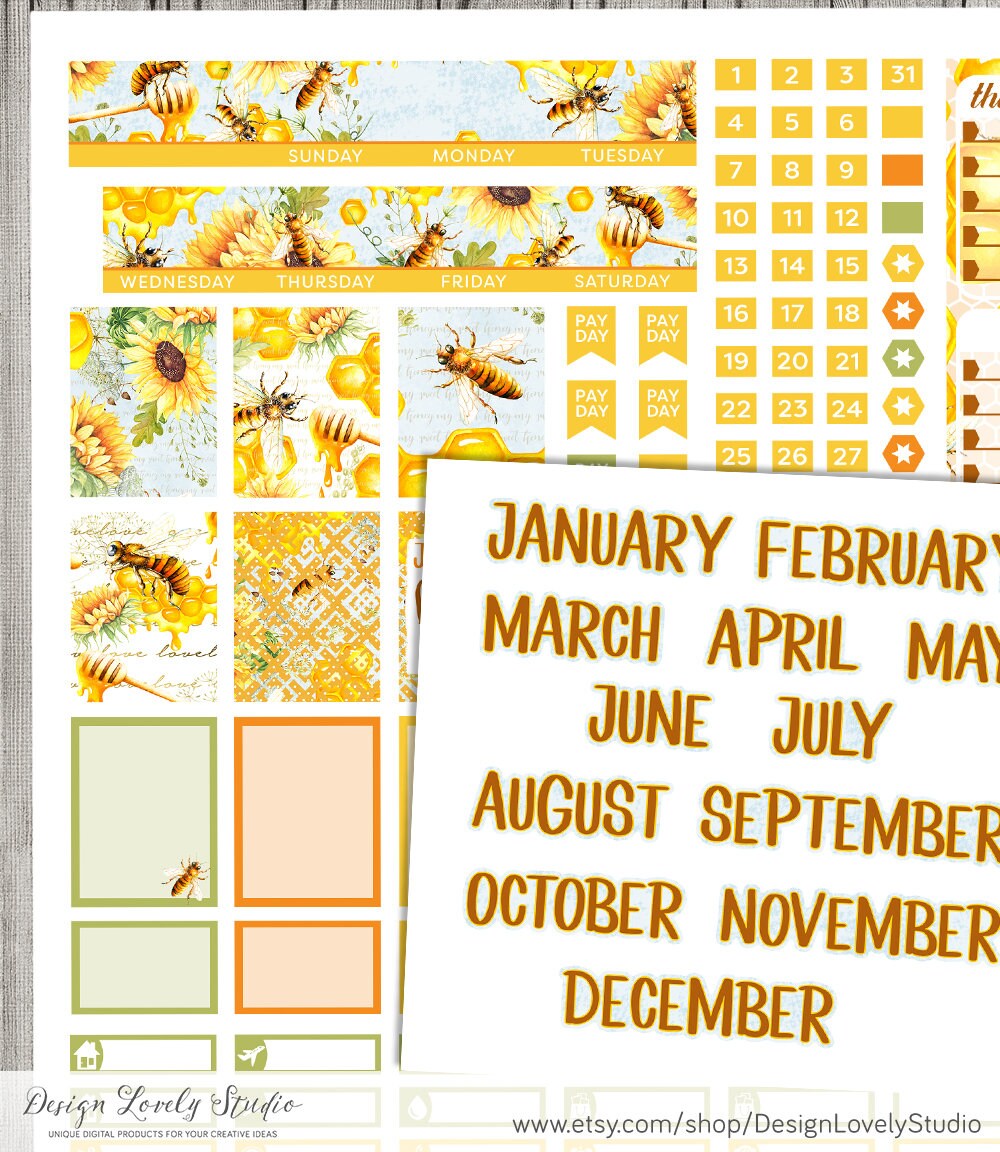 Mini Happy Planner Monthly Stickers Kit Printable Monthly - Etsy