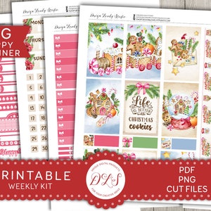 Autocollants de planificateur de vacances, kit d’autocollants de planificateur de Noël, autocollants imprimables Big Happy Planner, kit hebdomadaire imprimable, fichiers de coupe, BW179