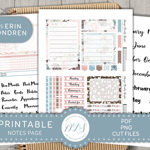 Printable JANUARY Notes Page Stickers, January Planner Kit, New Year Planner Stickers, Erin Condren Notes Page, Digital Stickers, ECN196