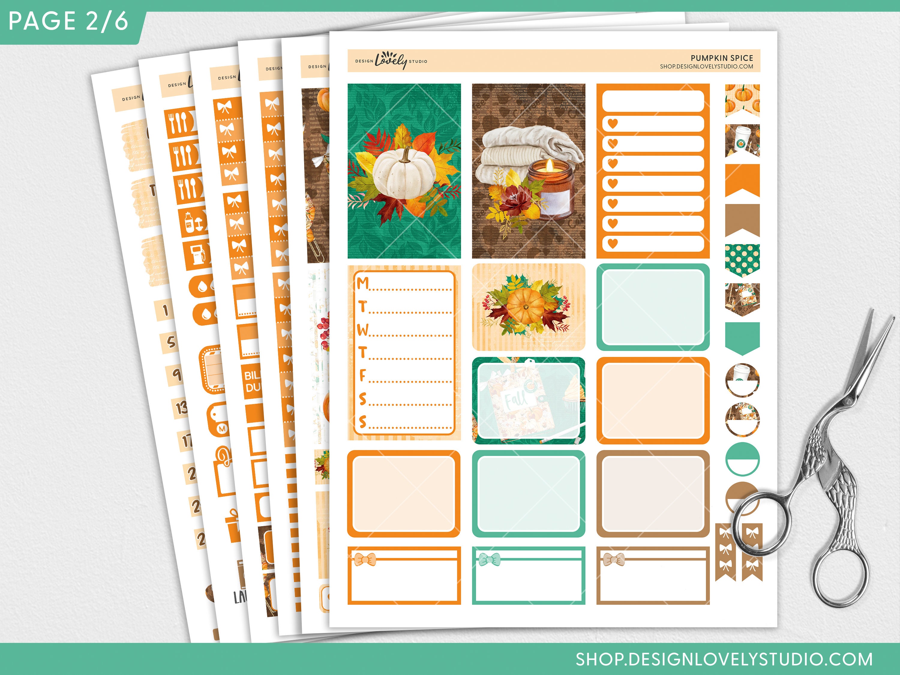 Big Happy Planner Printable Stickers, Fall Planner Stickers, Weekly ...