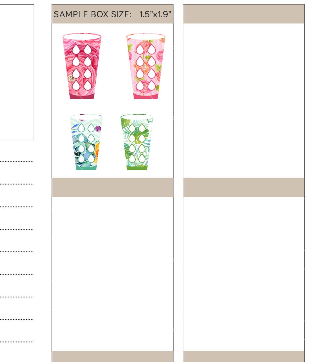 Printable Hydrate Planner Stickers Printable Water Tracker - Etsy