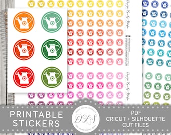 Gieter Planner Stickers, Waterplanten Herinnering, Tuinieren Planner Stickers, Gieter Pictogram Stickers, Karwei Stickers, FS167