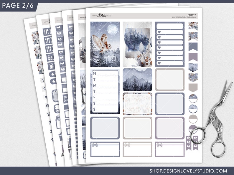 Winter Planner Stickers, Big Happy Planner Stickers Kit, Winter Forest ...