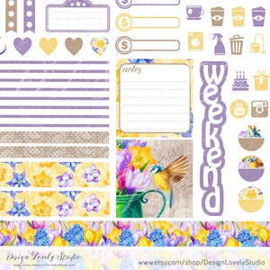 SPRING Planner Kit, Mini Happy Planner Weekly Stickers Kit, Printable ...