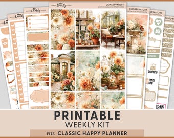 Happy Planner Stickers, Printable Planner Stickers, Weekly Sticker Kit, HP304