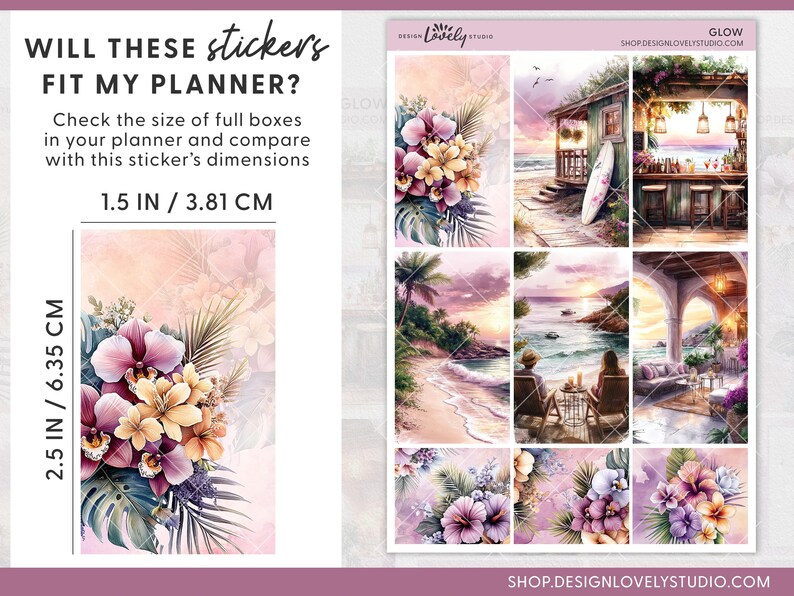 Summer Evening at the Beach Printable Planner Stickers, Weekly Sticker ...