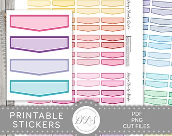 Printable HEADER Planner Stickers, Multicolor Header Planner Stickers, Blank Header Planner Stickers, Functional Planner Stickers, FS179