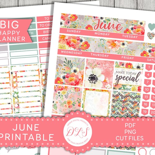 Big Happy Planner JULY Stickers Kit JULY Monthly Printable - Etsy