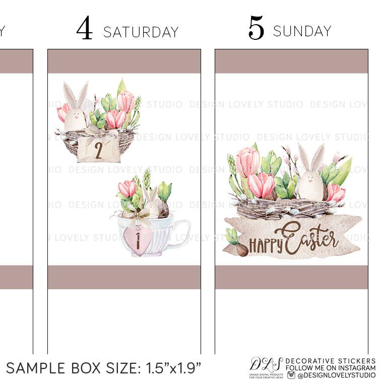 Easter Countdown Planner Stickers, Easter Date Cover Stickers ...