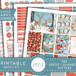 Afdrukbare Winter per Kit, gelukkig Planner Winter afdrukbare, Kerstmis Planner Stickers per Kit van December, januari per Kit, HP153