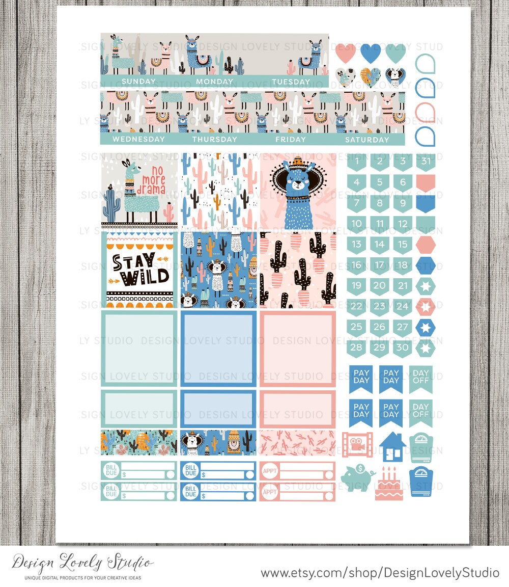 Happy Planner Printable Monthly Planner Stickers Printable - Etsy
