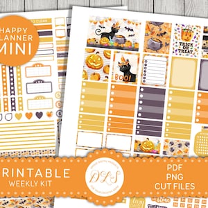 HALLOWEEN Planner Stickers Kit, Mini Happy Planner Weekly Stickers Kit ...