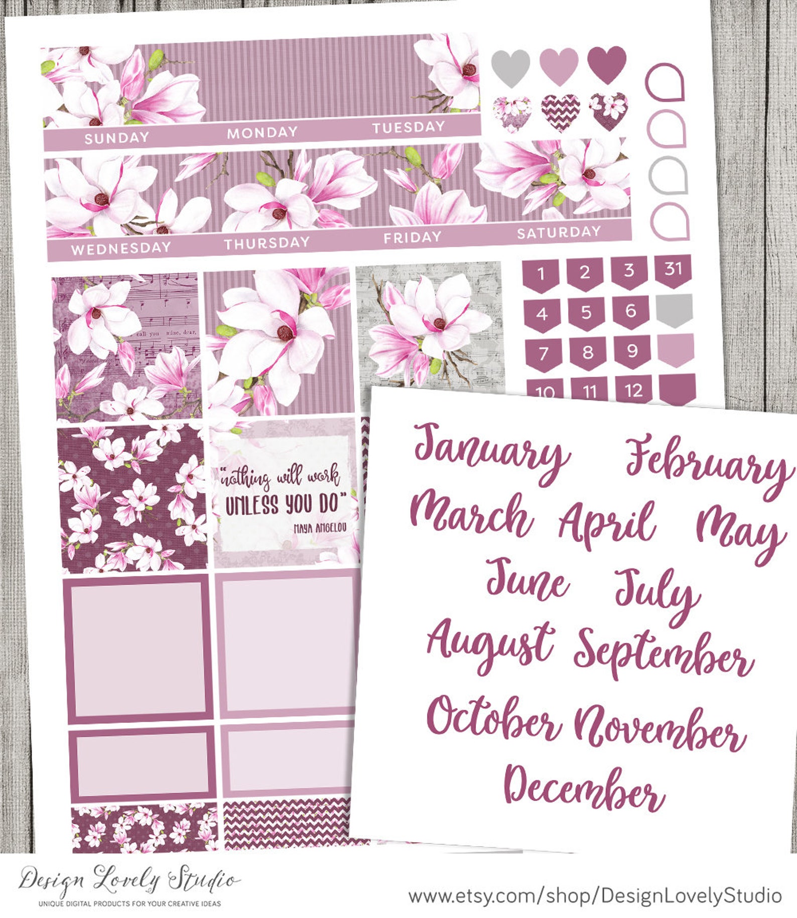 Happy Planner PRINTABLE Stickers Kit Happy Planner Monthly - Etsy