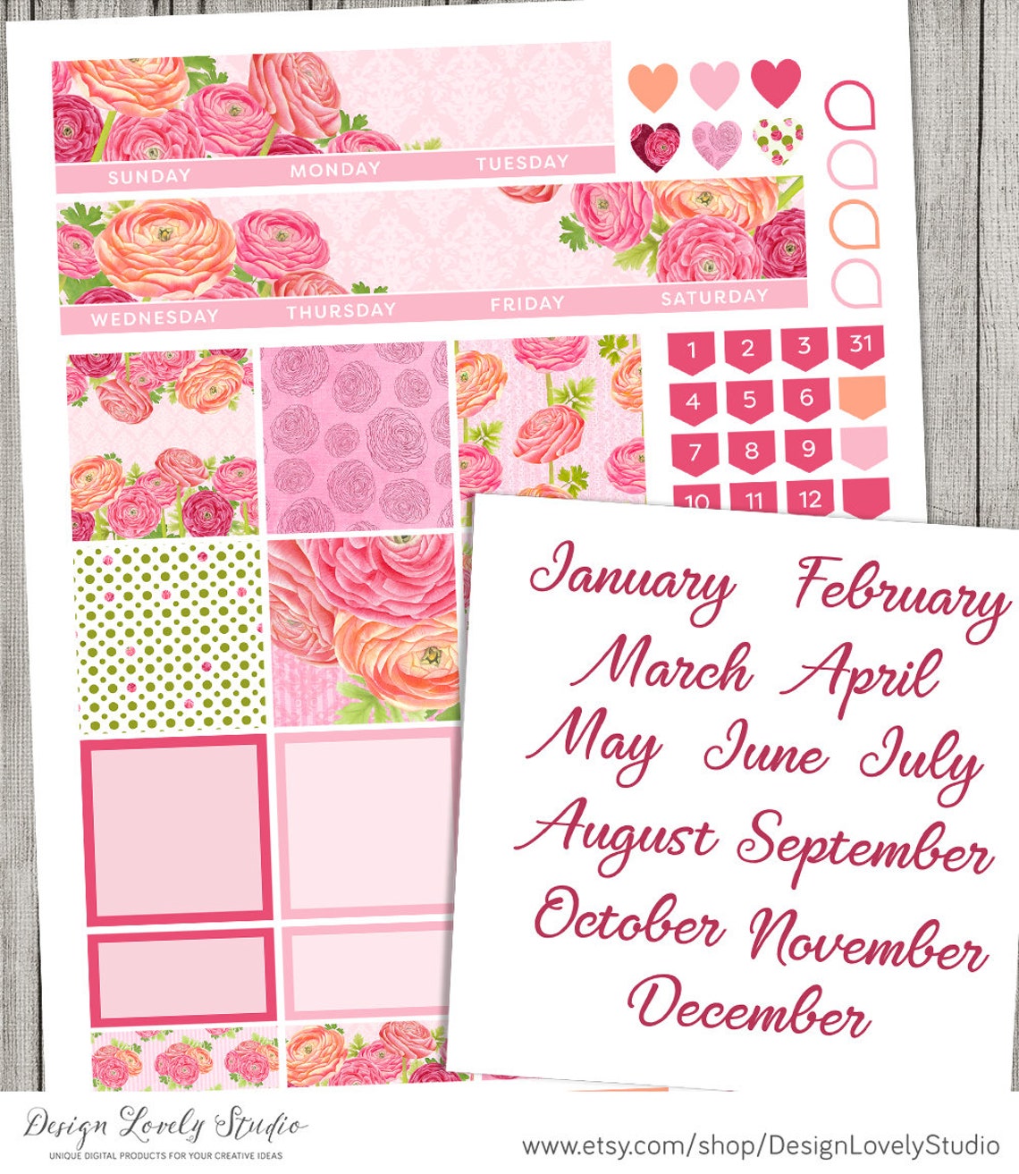 Happy Planner Monthly PRINTABLE Stickers Mambi Happy Planner - Etsy