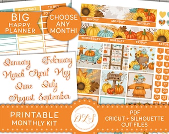 Happy Planner Fall Teacher Layout Monthly Kit Printable - Etsy
