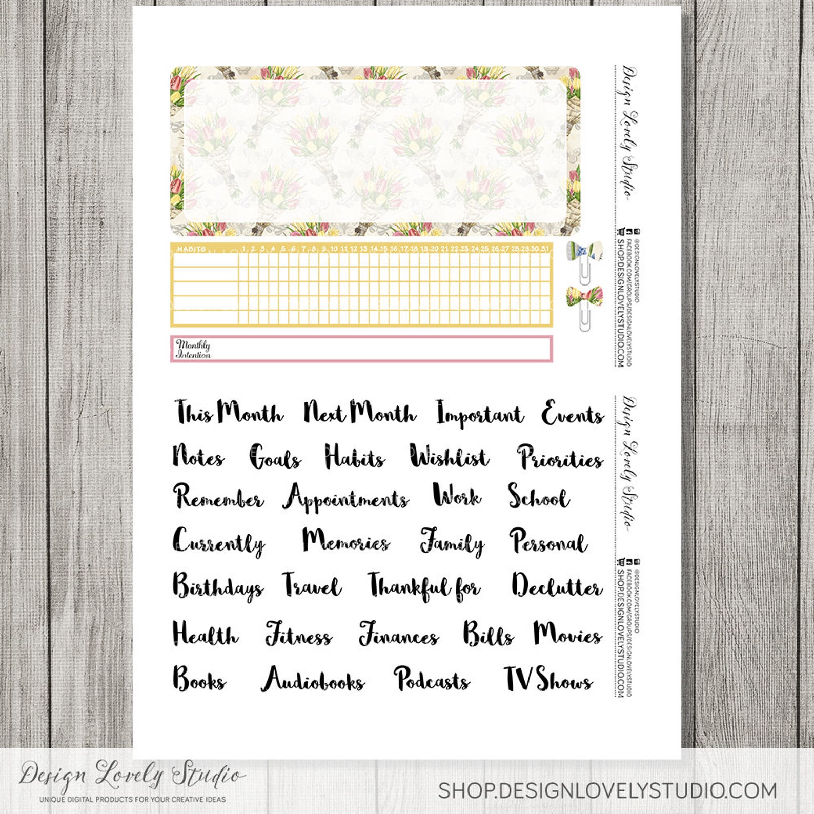 Printable NOTES PAGE Stickers for Erin Condren Life Planner, Notes Page ...