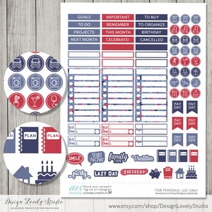 July Monthly Kit, Big Happy Planner July Monthly Stickers, Printable ...