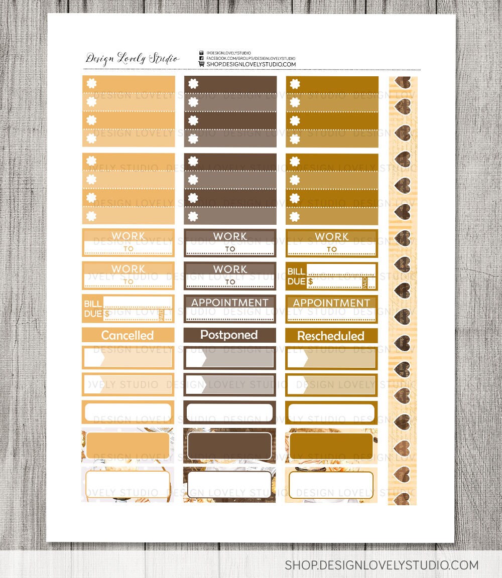 Printable COFFEE BREAK Planner Stickers Big Happy Planner Etsy