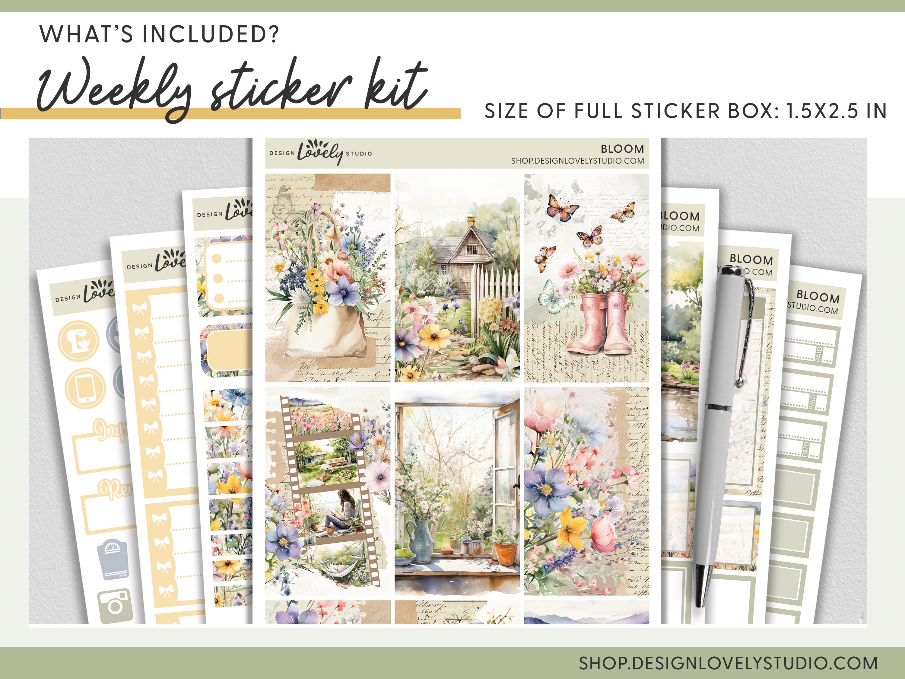 Floral Printable Planner Stickers Bundle, Spring Stickers, Summer ...