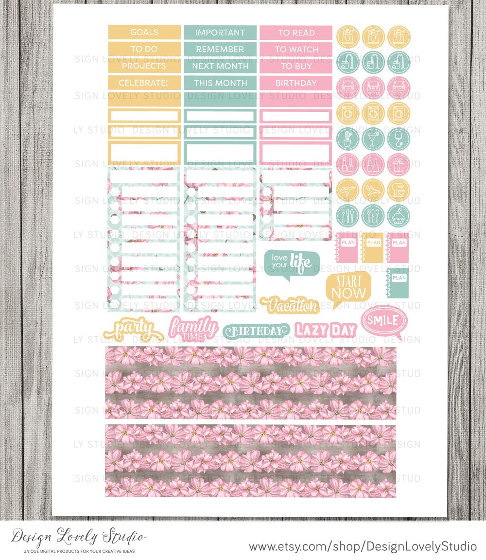 Printable Happy Planner Stickers Classic Happy Planner Etsy