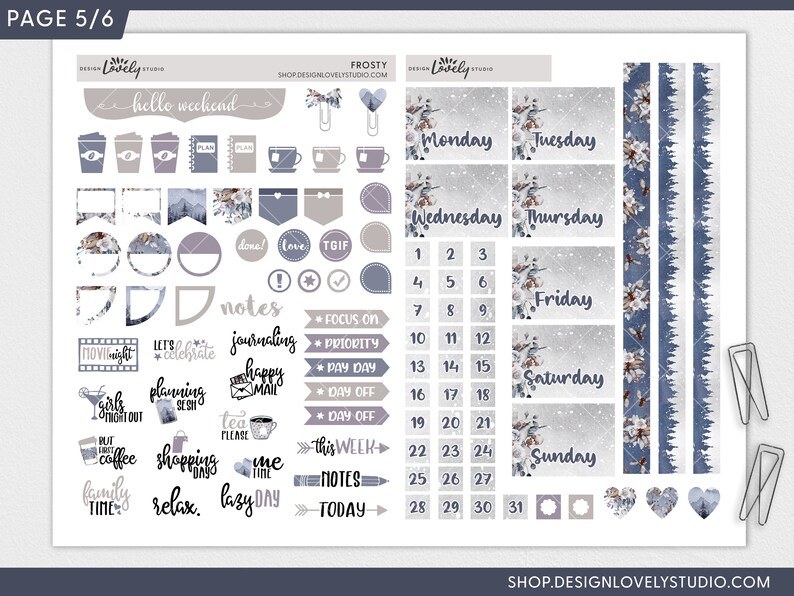 Happy Planner Printable Stickers Winter Planner Kit Weekly - Etsy