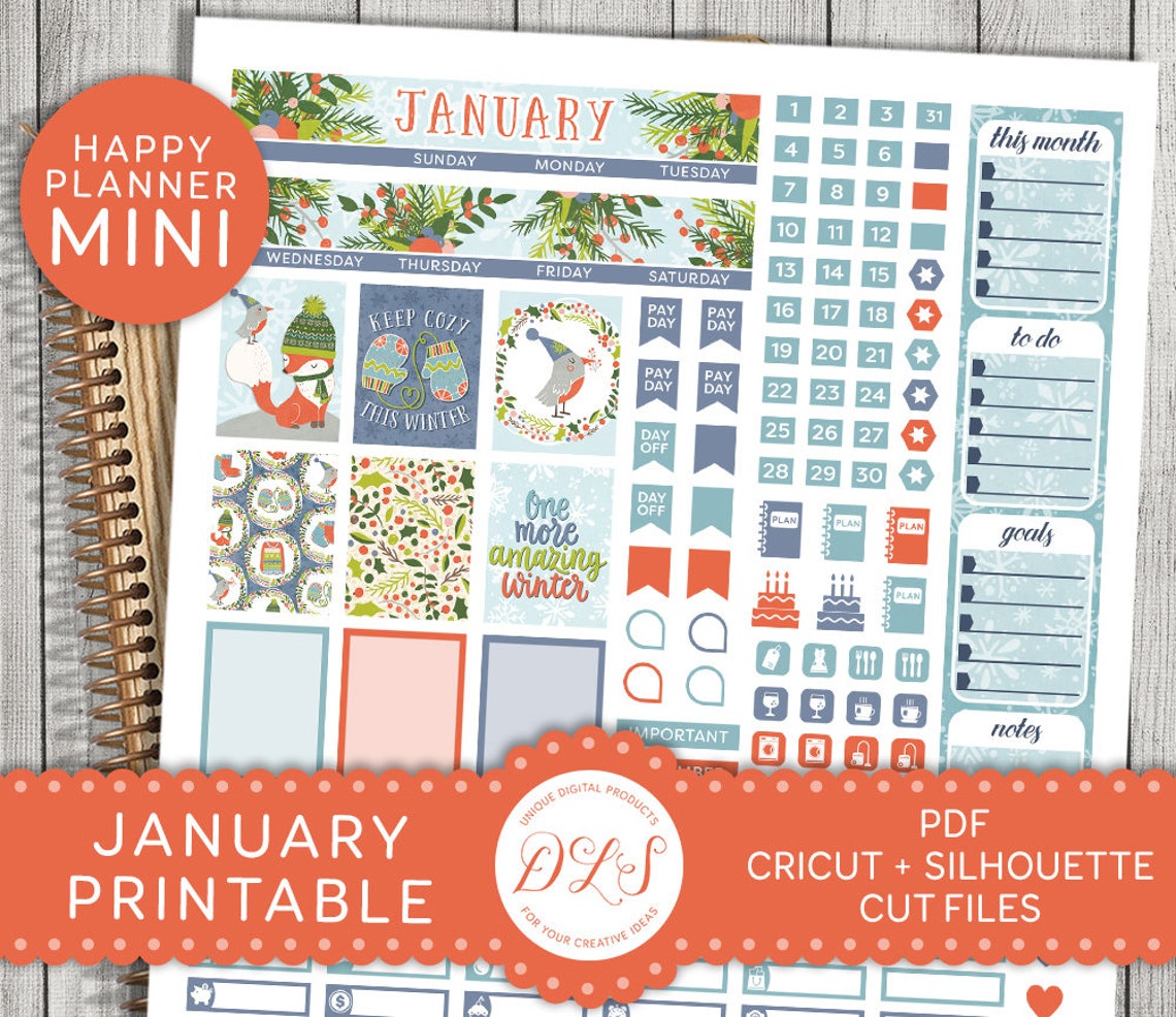 January Mini Happy Planner Stickers Mini Happy Planner | Etsy