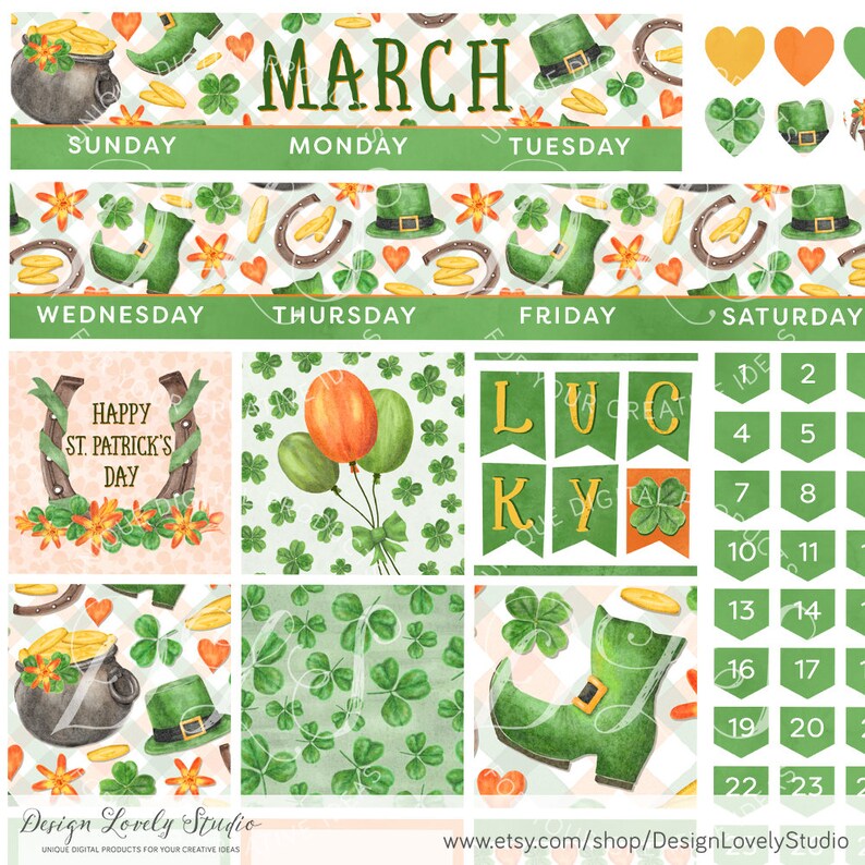 March Big Happy Planner Stickers Printable Big Happy Planner - Etsy