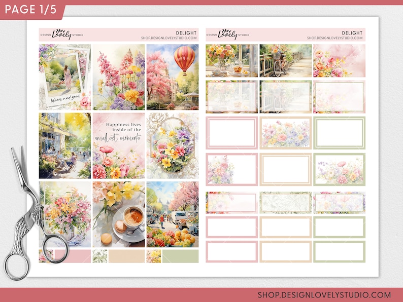 Printable Floral Planner Stickers, Summer Stickers, Spring Stickers ...
