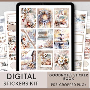 Digitale plannerstickers winter, kerststickers, Goodnotes-stickers, voorgesneden iPad-stickers, december, kerstmis, vakantieplanner, DG168