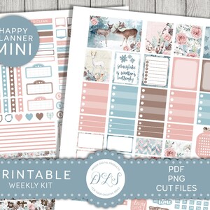 Printable WINTER Planner Stickers, Holiday Planner Stickers, Mini Happy ...