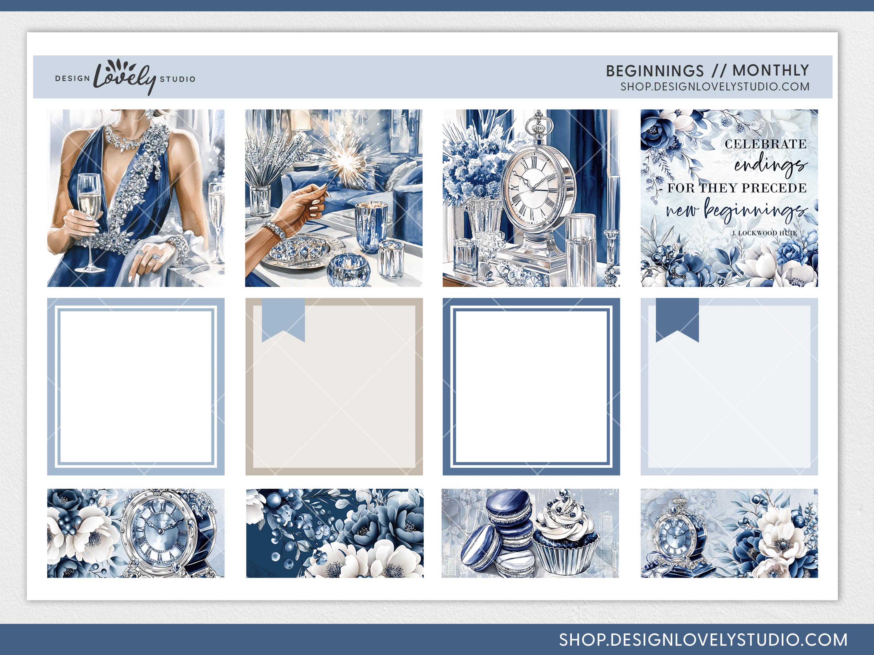 January Kit Sticker January Monthly Kit, January Planner Stickers Kit, New Year Stickers ...