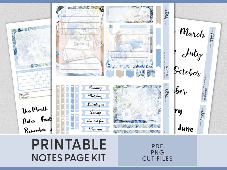 Month August Notes July Notes Page Kit, June Notes Page Stickers, August Notes Page Kit ...