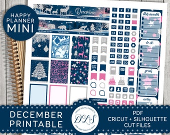 Mini Happy Planner December Monthly Kit, December Mini Happy Planner Stickers, December Planner, Printable Mini Happy Planner Kit, MM126