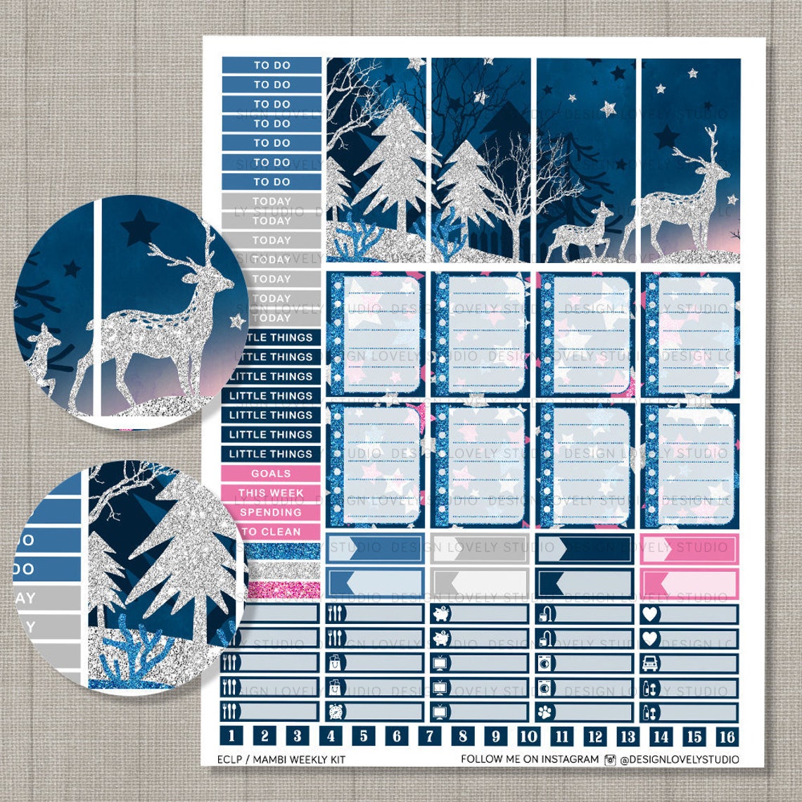 Winter Stickers Kit Christmas Planner Stickers Weekly - Etsy