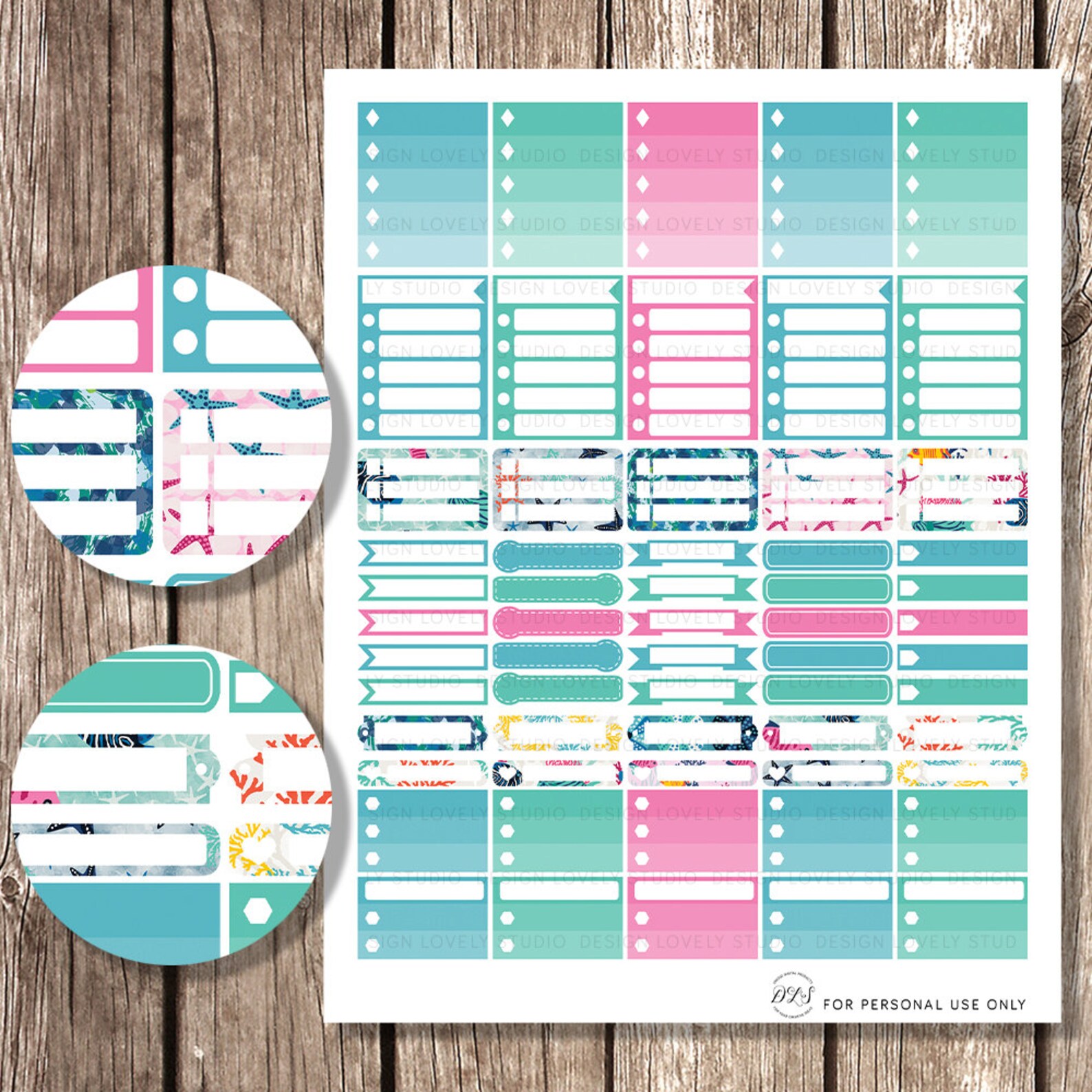 HORIZONTAL Planner Stickers Erin Condren Horizontal Nautical - Etsy