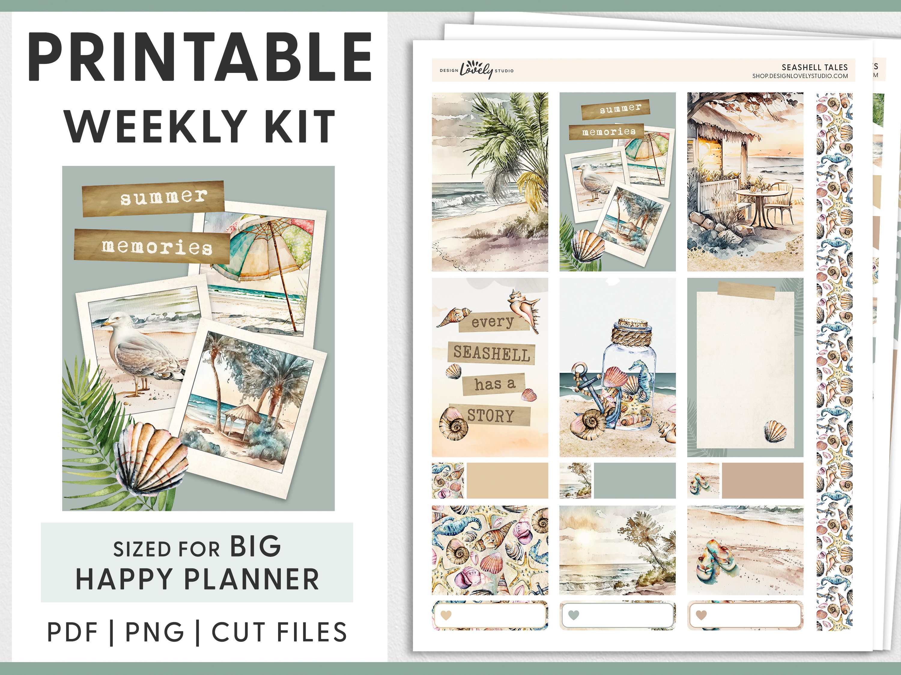 Summer Planner Stickers, Beach Planner Stickers, Weekly Stickers Kit ...