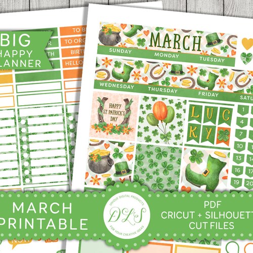 March Big Happy Planner Stickers Printable Big Happy Planner - Etsy