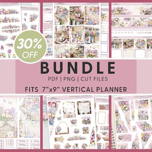 Afdrukbare bloemenmarkt planner stickers bundel, lente week sticker kit, maandelijkse stickers, journaling, tulpen, Erin Condren, BV133