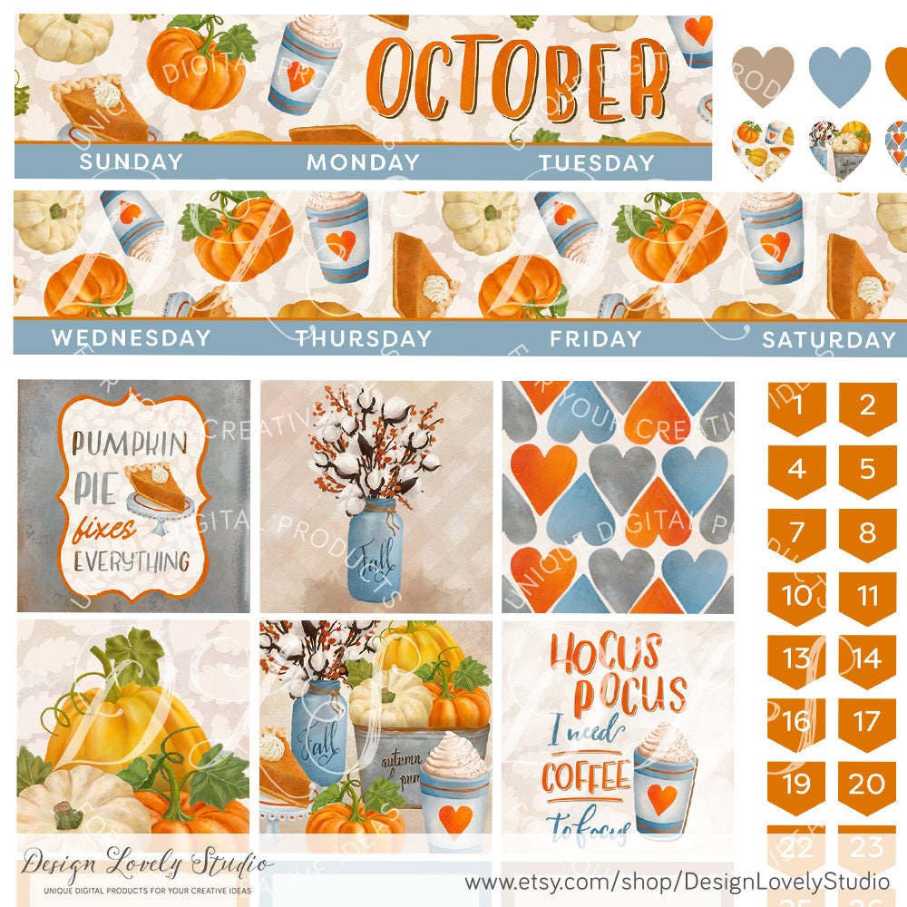 October Happy Planner Happy Planner October Monthly Kit - Etsy